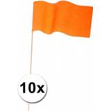 10 Zwaaivlaggetjes oranje