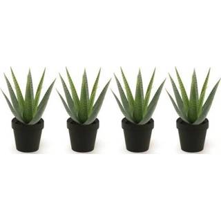 👉 Kunstplant groene active 4x aloe vera succulent plant in pot
