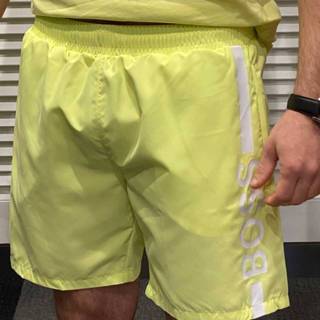 👉 Zwembroek l male geel Hugo Boss 50437375 zwembroeken 4047393644950