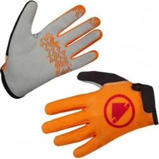 👉 Endura - Kid's Hummvee Handschuh - Handschoenen maat 9/10 Years, grijs/oranje