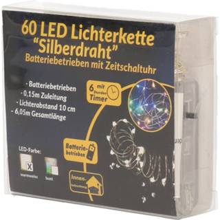 👉 Batterij zilver witte Draadverlichting met warm LED lampjes 6 meter op batterijen timer