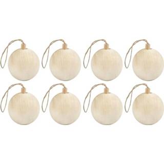👉 Kerstboom hout 8x decoratie ballen van licht 6,4 cm