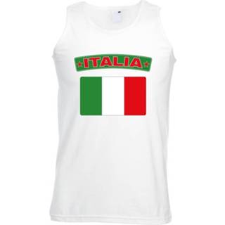 👉 Tanktop wit Italie vlag wit heren