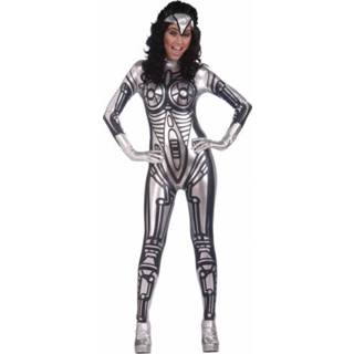 👉 Jumpsuit vrouwen active zilver synthetisch Strakke met robot print