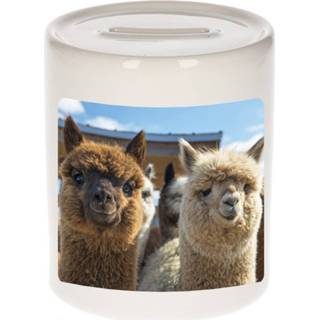 👉 Spaarpot active Foto alpaca 9 cm - Cadeau alpacas liefhebber