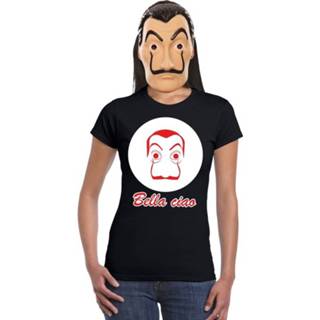 👉 La Casa de Papel masker inclusief zwart Dali t-shirt voor dames