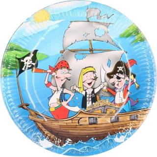 👉 Bord piratenboten active Feest borden/bordjes piraten thema 23 cm