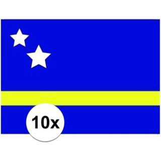 👉 10x stuks Stickers van de Curacao vlag