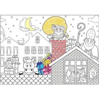 👉 Sinterklaasversiering active multi papier 6x Sinterklaas versiering inkleurbare placemats van voor pakjesavond