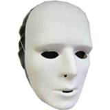 👉 Grimeer witte plastic volwassenen maskers van