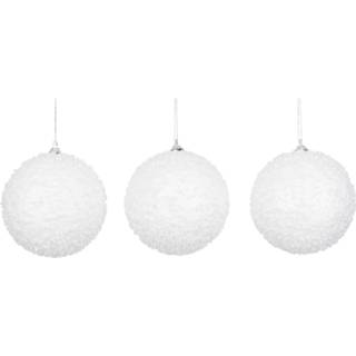 👉 Kerstbal active witte Luxe kerstballen 3 stuks 10 cm