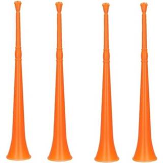 👉 4x Oranje vuvuzela toeters 48 cm
