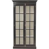 👉 Vitrinekast Josephine Zwart 110x45x210 cm