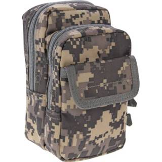 👉 Heuptas grijze nylon active Multifunctionele van sterk met hoge dichtheid / cameratas tas voor mobiele telefoon, afmetingen: 9,5 x 18,5 8 cm (grijze camouflage) 6922719512442