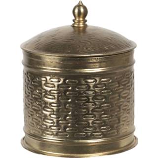 👉 Clayre & Eef Decoratief Opbergdoosje Ø 15*18 Cm Koperkleurig Ijzer