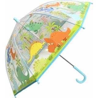 👉 Paraplu transparant multikleur jongens Met Dinosaurus Afbeeldingen 45 Cm 5203199096280