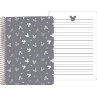 👉 Notitieboek grijs wit papier W&o A5 Mickey Mouse 14,5 X 21 Cm Grijs/wit 8719817782796