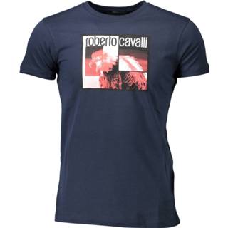 👉 Short sleeve katoen l t-shirts male blauw Roberto Cavalli Hst68d 8058044903582 8058044903568 8058044903575