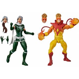 👉 Speelfiguur groen geel kunststof Marvel Speelfiguren X-men Pyro & Rogue Groen/geel 10-delig 5010993722129