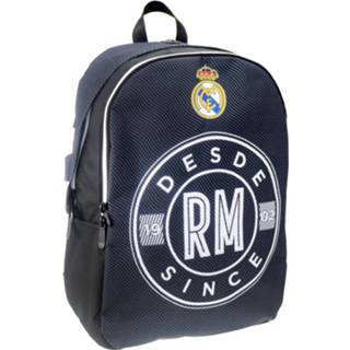 👉 Rugzak zwart blauw polyester Real Madrid Junior 32 X 15 45 Cm Zwart/blauw 5205698465161