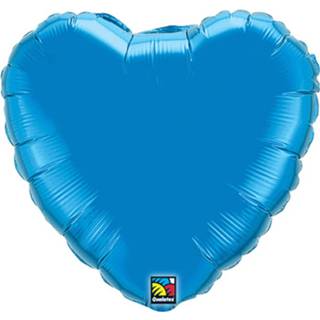 Folieballon blauw Hart Sapphire Blue 91cm 8438475217036