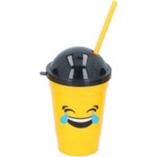 👉 Drinkfles geel kunststof Tom Smiley Traan 15,5 Cm 400 Ml 8719817620043