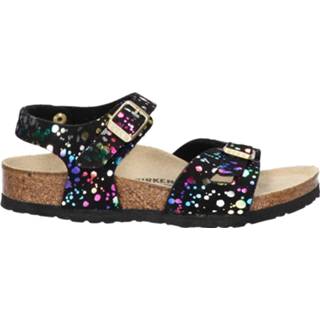 👉 Zwart vrouwen kinderen Birkenstock Rio kids confetti black pop microfibre narrow 4061416590840