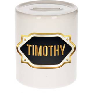 👉 Spaarpot gouden keramiek multikleur Timothy Naam Cadeau Met Embleem - Kado Verjaardag/ Vaderdag/ Pensioen/ Geslaagd/ Bedankt 8720276926201