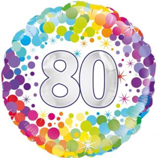 👉 Folieballon multikleur 80th Colourful Confetti Birthday 5060161227024