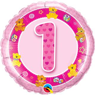👉 Folieballon roze multikleur Cijfer 1 71444262798