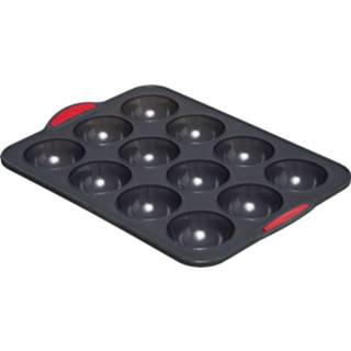 👉 Siliconen bakvorm zwart 4goodz Halve Bollen Met Vaste Randen - 35x23x3,5 Cm 6013947238201