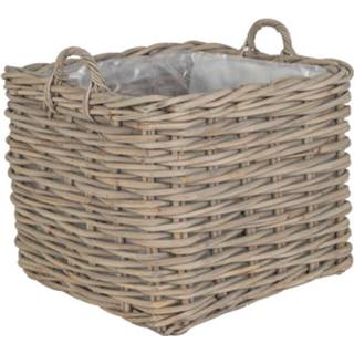 👉 Rotan Plantenmand Greywash - 55x55xh49 Cm 7423455316343