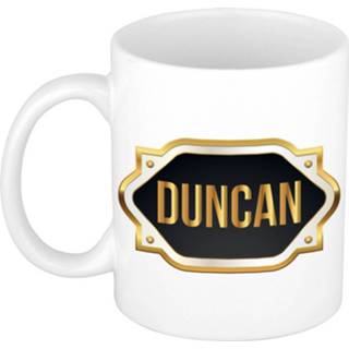 👉 Beker gouden keramiek multikleur Duncan Naam Cadeau Mok / Met Embleem - Kado Verjaardag/ Vaderdag/ Pensioen/ Geslaagd/ Bedankt 8720276905084