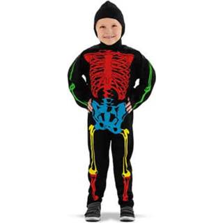 👉 Multicolor kunststof s multikleur Kostuum Skeleton Maat (98-116) 8714572237055