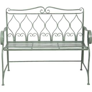 👉 Tuinbank IJzer grijs Clayre & Eef 5y0765 107*54*90 Cm - Natuur Bank Buiten 8717459755369