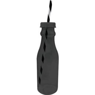 👉 Drinkfles zwart polypropyleen Zak!designs Met Rietje 700 Ml 707226895426