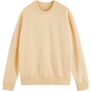 👉 Katoen l male geel Scotch & Soda Classic crewneck in organic cotton vanilla 8719029426778