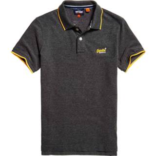 👉 Grijs zijde l male Superdry Poolside pique s/s polo grey melange