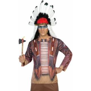 👉 Shirt bruin polyester mannen Verkleed indiaan voor heren