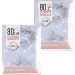 👉 Licht snoer active witte 2x verlichting lichtsnoeren op batterij 80 lichtjes