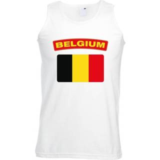 👉 Tanktop wit Belgie vlag wit heren