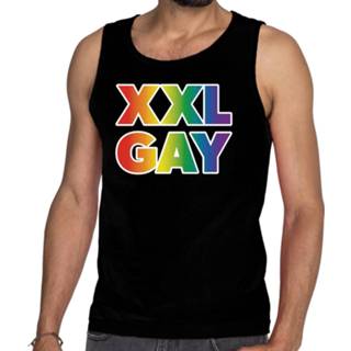 👉 Tanktop gay|rainbow|regenboog|xxl| XXL active mannen zwart Regenboog gay pride evenement voor heren