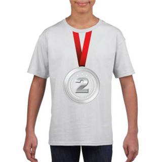 👉 Medaille wit zilveren active kinderen Winnaar shirt