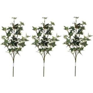 👉 Kunstplant groen 3x Groen/geelbonte Hedera/klimop kunsttak 50 cm