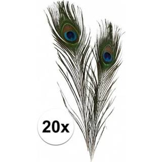 👉 Colored active 20x Decoratie pauwenveren