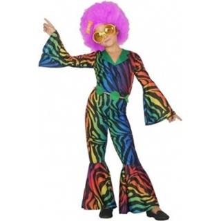 👉 Verkleedkostuum meisjes Seventies/disco verkleed kostuum/jumpsuit voor