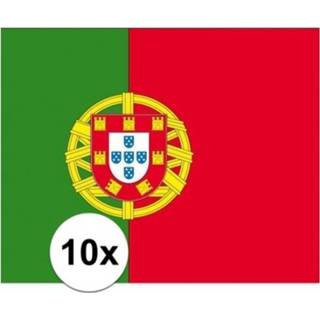 👉 10x stuks Stickers van de Portugese vlag