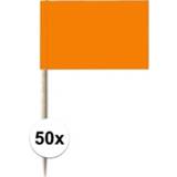👉 50x Oranje cocktailprikkertjes/kaasprikkertjes 8 cm unikleur