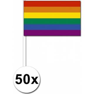 👉 Zwaaivlaggen met regenboog 50 stuks