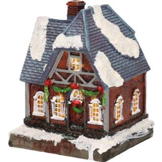 👉 Kerst dorp active 1x Verlichte kerstdorp huisjes/kersthuisjes 13,5 cm